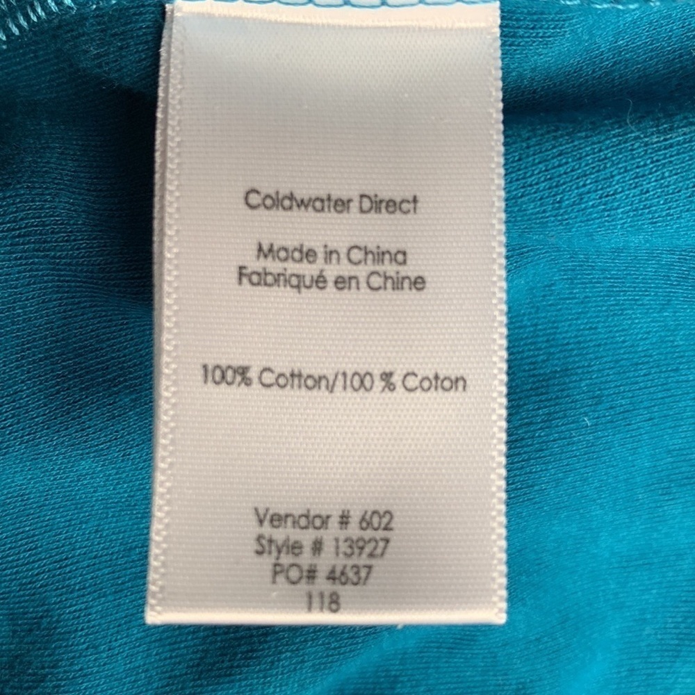Coldwater Creek teal blue fit and flare dress with heart print Size 1X - Picture 7 of 9